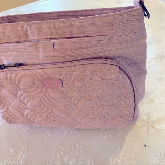NWT Lug Crossbody Handbag Samba Lilac Quilted 2 Straps Many Compartments - Picture 3 of 16